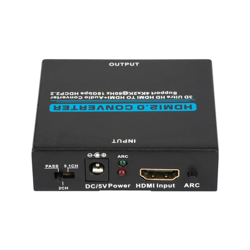 Extracteur audio V2.0 HDMI Convertisseur HDMI vers HDMI + Audio Prise en charge 3D Ultra HD 4Kx2K @ 60Hz HDCP 2.2 18 Gbps