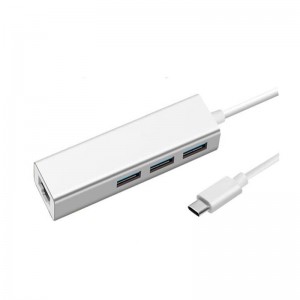 USB Type C vers LAN (1000M) + adaptateur de hub USB 3.0x3