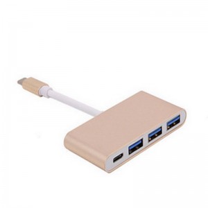 Adaptateur de concentrateur USB type C vers USB 3.0x3 + type C 4 en 1