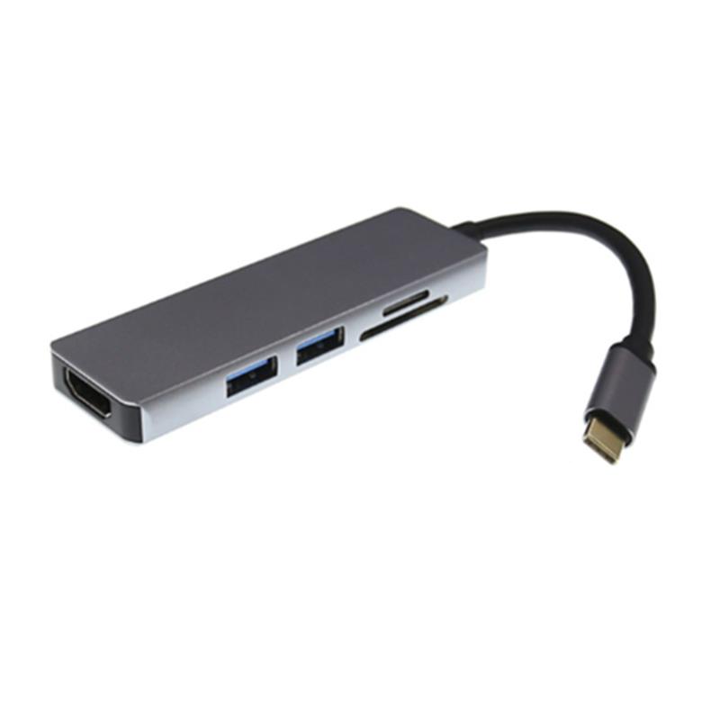 USB Type C vers HDMI + 2 x USB 3.0 + lecteur de carte SD Hub