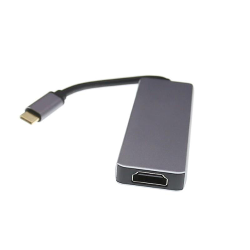 USB Type C vers HDMI + 2 x USB 3.0 + lecteur de carte SD Hub