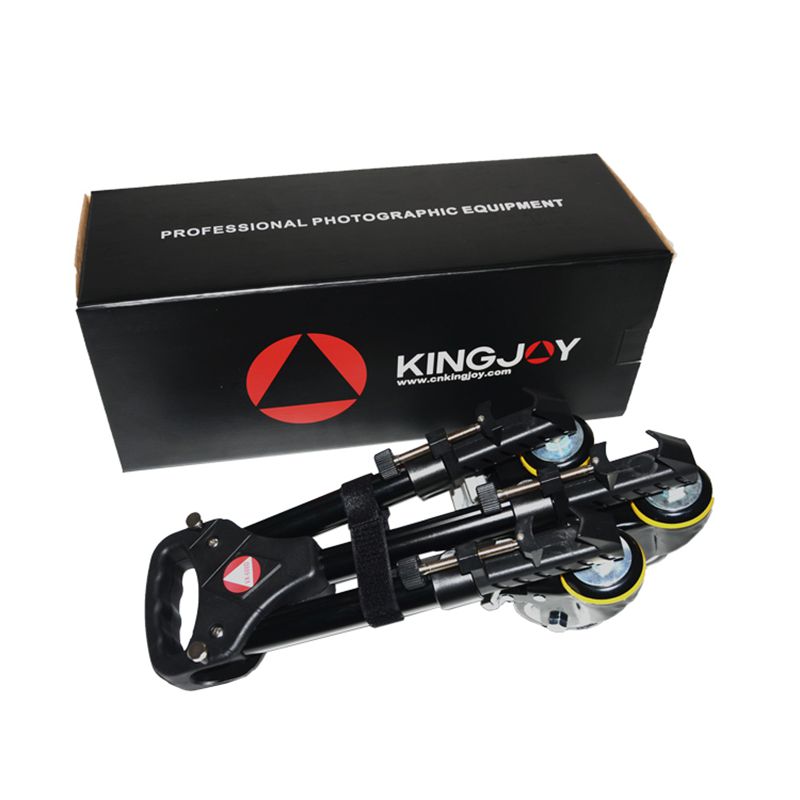 Kingjoy professionnel Heavy Duty trois roues vidéo trépied dolly slider VX-600 autres accessoires de trépied