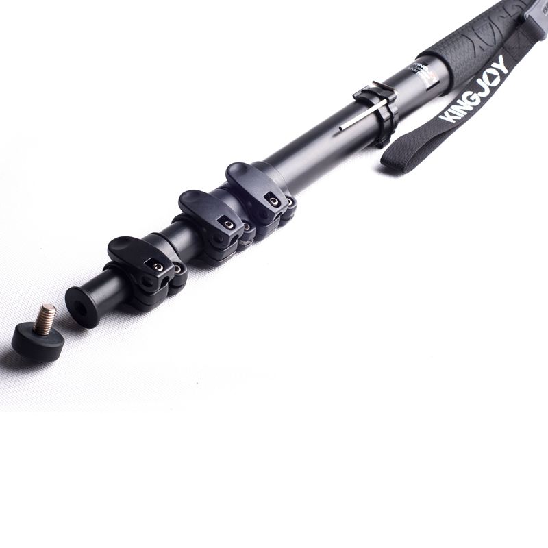 KINGJOY Monopod pour appareil photo Alpenstock, Monopied vidéo en aluminium à verrou à clapet pour appareil photo avec vis de conversion 1/4 