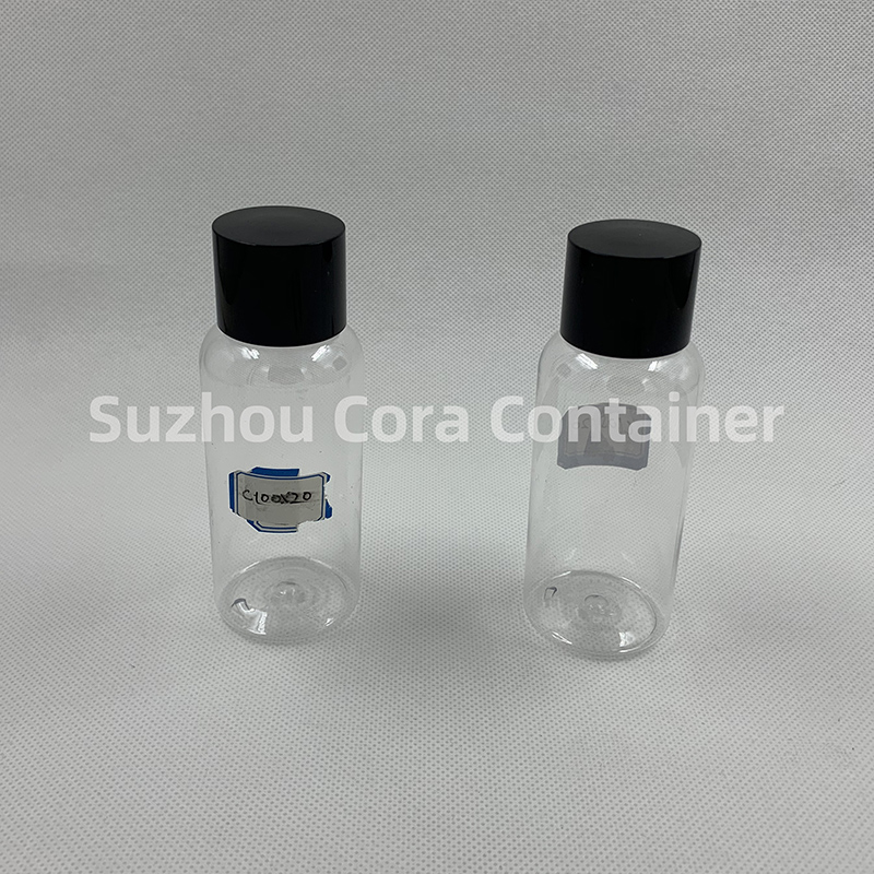 Bouteille de maquillage en plastique PET de 100 ml de taille du cou avec couvercle rotatif