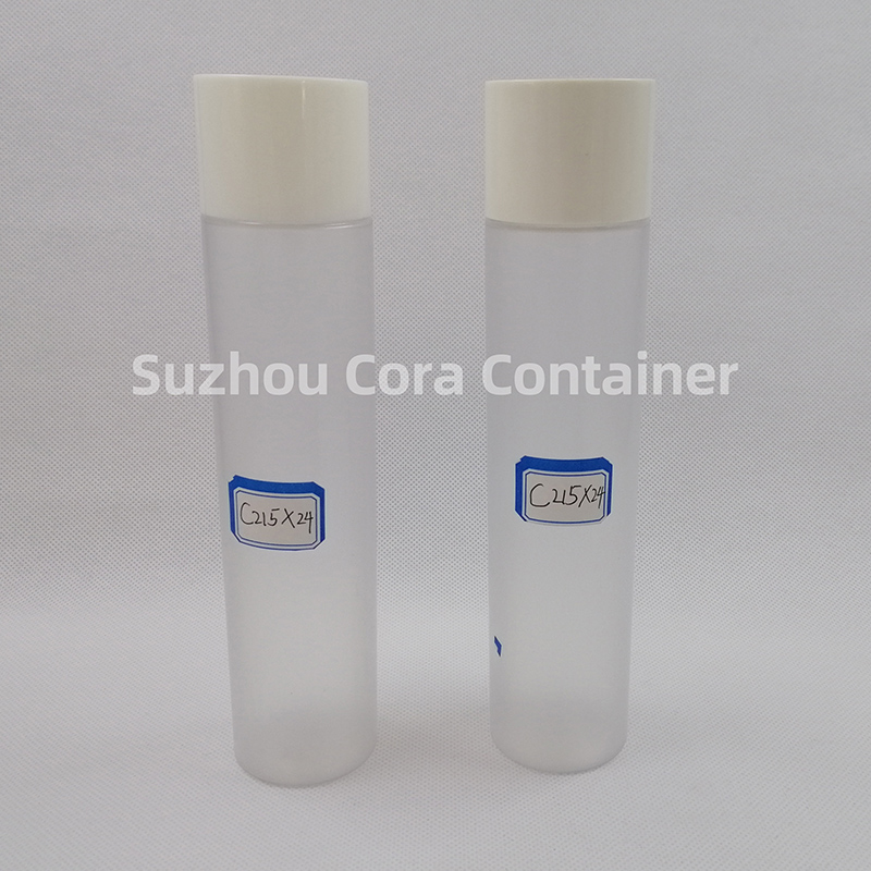 Bouteille de maquillage en plastique PET de la taille du cou de 215ml, avec couvercle rotatif