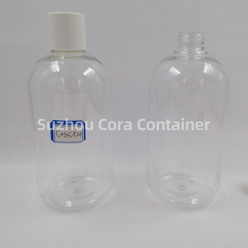 485ml taille du cou 24mm PET bouteille de maquillage en plastique avec couvercle rotatif