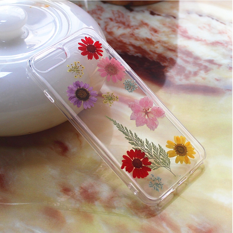 TPU + PC Coque pour téléphone portable époxy avec fleur intérieure pour iPhone 6 Plus / 7 Plus / 8 Plus