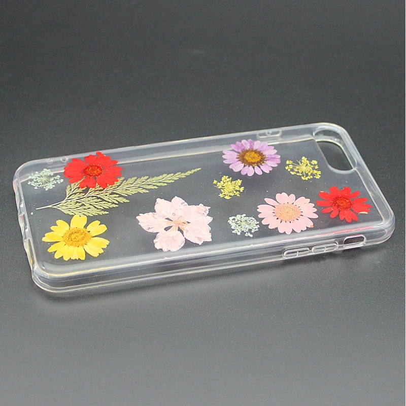 TPU + PC Coque pour téléphone portable époxy avec fleur intérieure pour iPhone 6 Plus / 7 Plus / 8 Plus