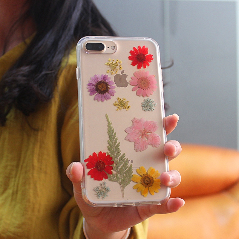 TPU + PC Coque pour téléphone portable époxy avec fleur intérieure pour iPhone 6 Plus / 7 Plus / 8 Plus