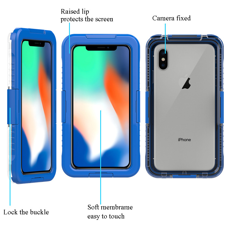 Etui téléphone étanche pour iPhone XS Max wterproof, étui de protection durable (Bleu)
