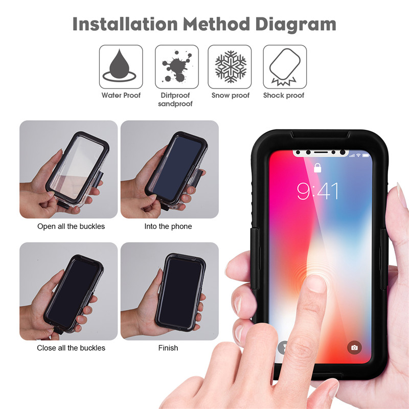 Etui étanche téléphone mobile iphone XS étui étanche étui iphone antichoc pas cher (Noir)