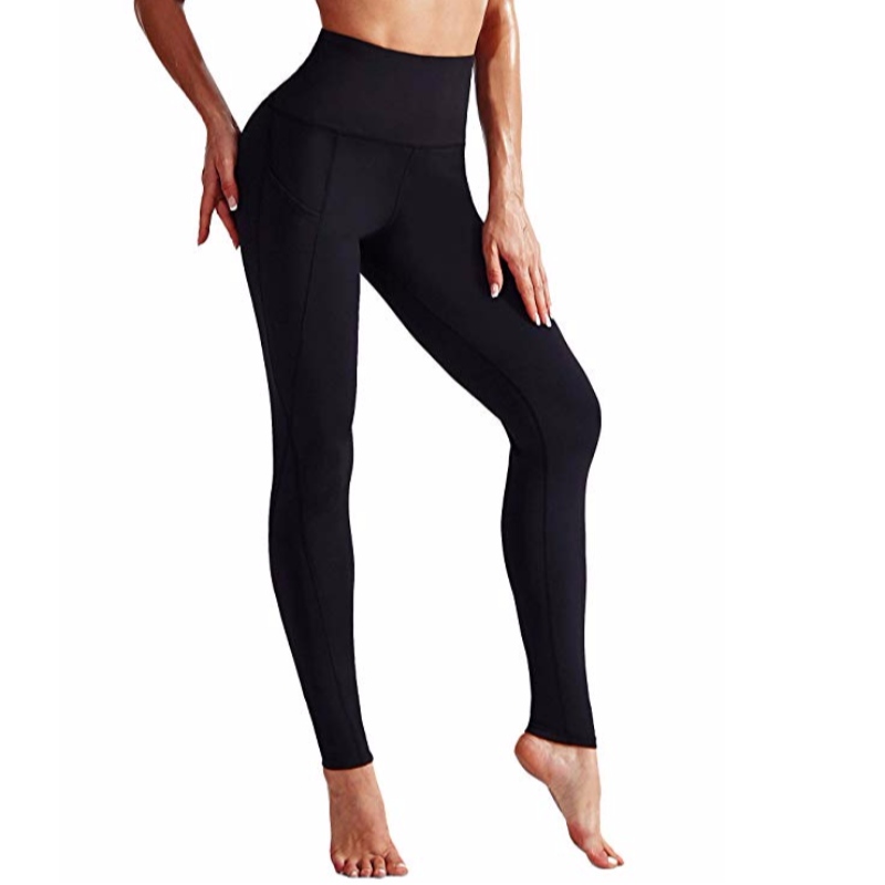 Leggings d'entraînement de taille haute pour le yoga avec des pantalons à poches