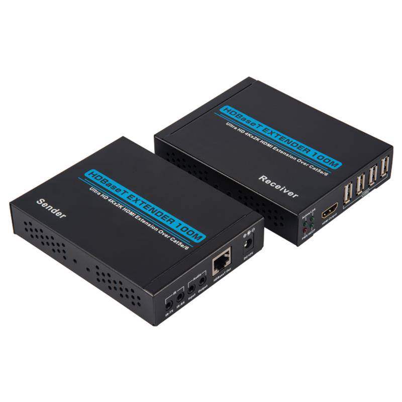 V1.4 - 4K hdbaset - HDMI KVM amplificateur 100m, sous 4kx2k / 30hz, par câble de catégorie 5 / 6 100m