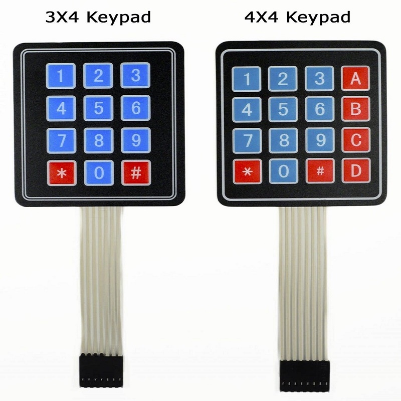 Clavier numérique fait sur commande 4 * 3 du clavier 4 * 3 de clavier à contact à membrane de matrice électronique matricielle intelligente 3x4 3 * 4