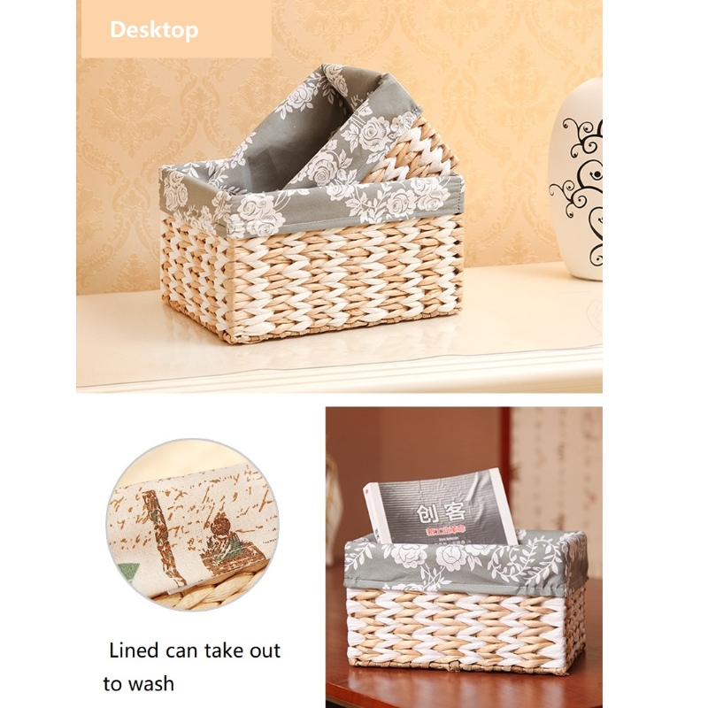 Bakset tissé en paille avec doublure