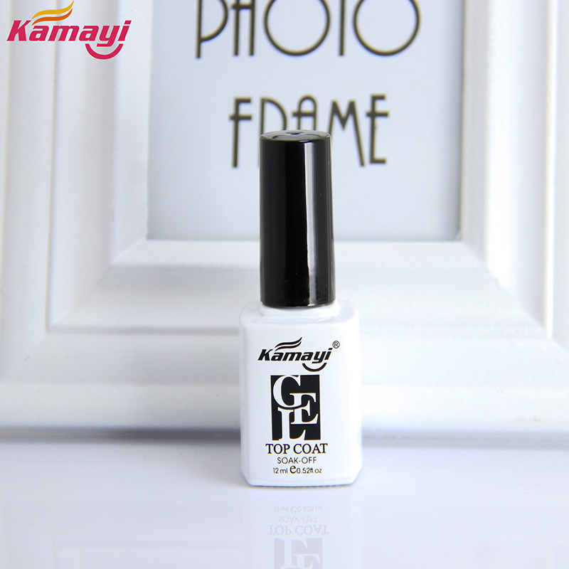 Kamayi vente chaude nail art design maquillage manucure longue durée brillant brillant uv gel vernis à ongles trempé top coat gel