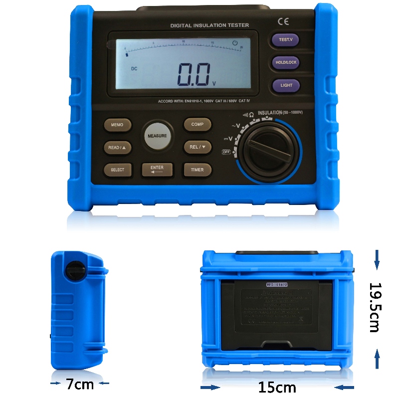 Mégohmmètre numérique mégohmmètre testeur de résistance d'isolement Testeur d'isolation numérique haute tension Megger Terre