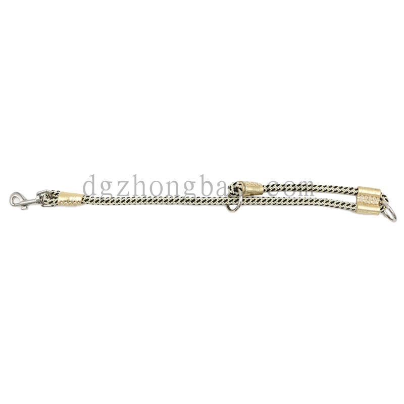 Collier de laisse pour animaux avec laisse ronde tissée de couleur contrastée