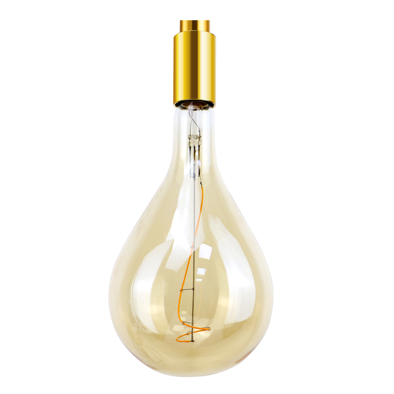 A60 lampe à filament hélicoïdal en verre à revêtement Ambre