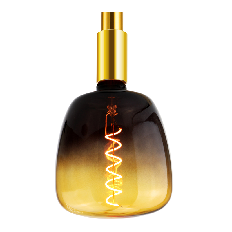 Vase spirale jaune foncé 4 watts économie d'énergie 140 mm mode led ampoule lanterne à filament