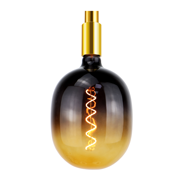 Vase spirale jaune foncé 4 watts économie d'énergie 140 mm mode led ampoule lanterne à filament