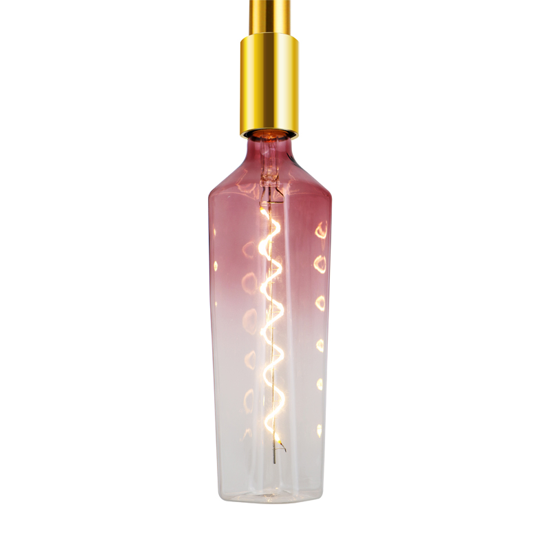 Whisky Gradient rose 4w bouteille forme multi coloré décoration mode led spirale filament lumière