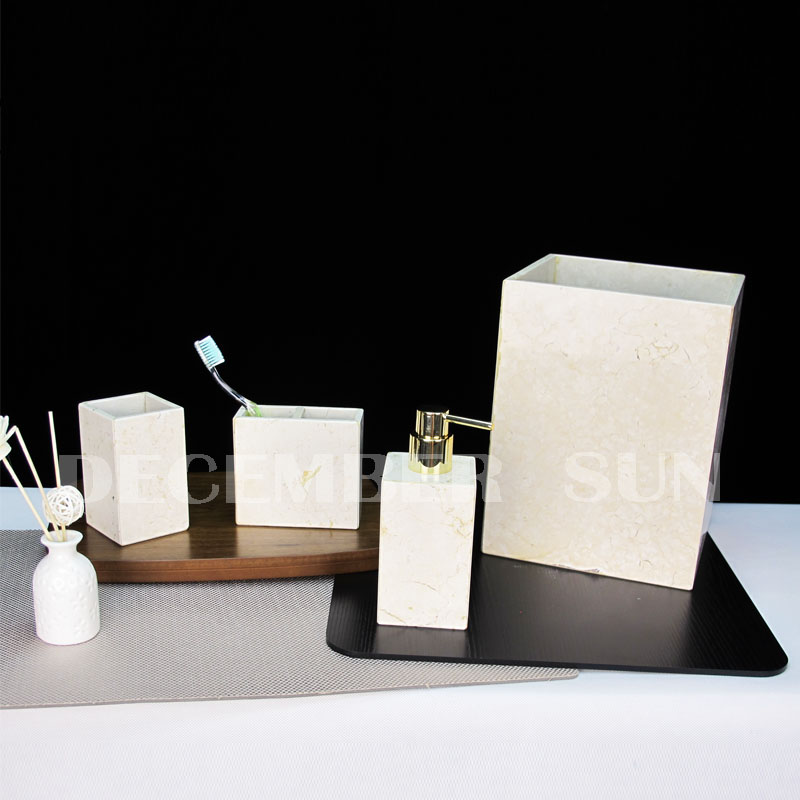 Wholesale accessoires de bain en marbre ensemble pour salle de bain