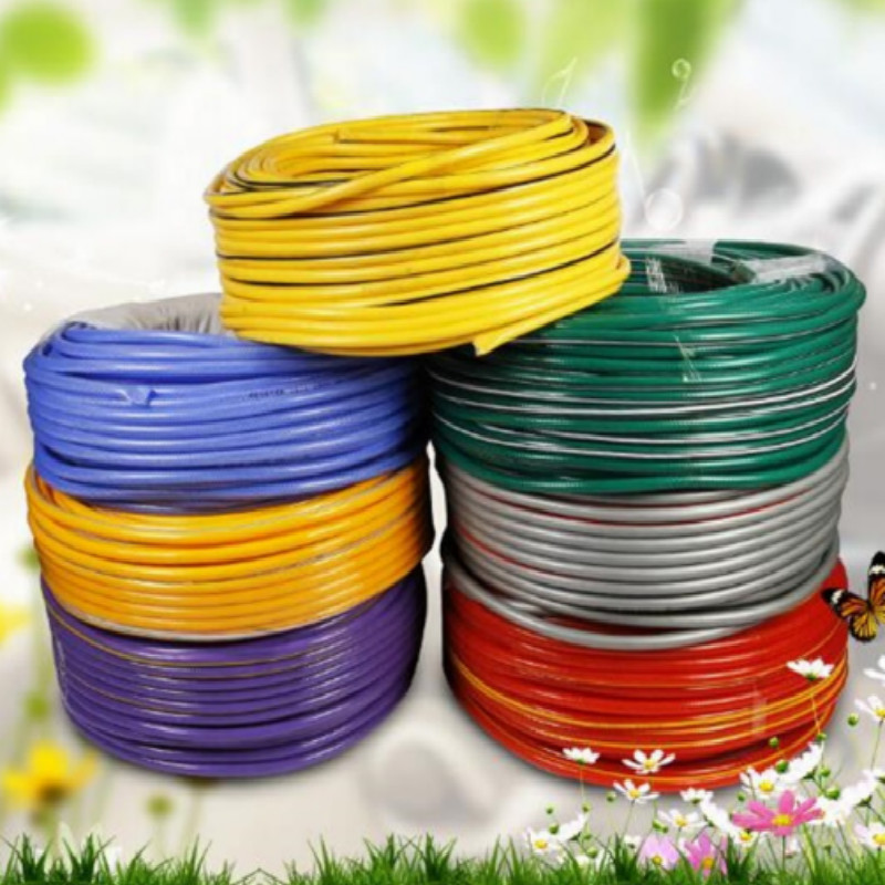 vente chaude coloré flexible fibre tressé renforcé en plastique pvc jardin tuyau d'eau