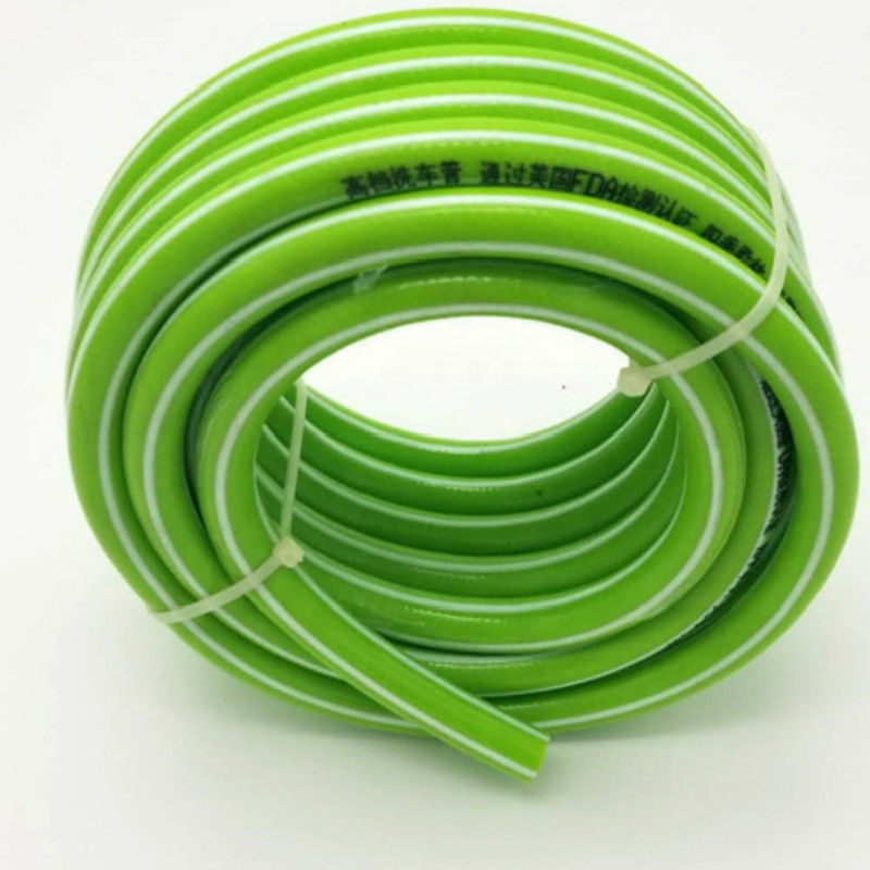 Tuyau d'eau de jardin en plastique renforcé tressé en fibre flexible colorée en PVC