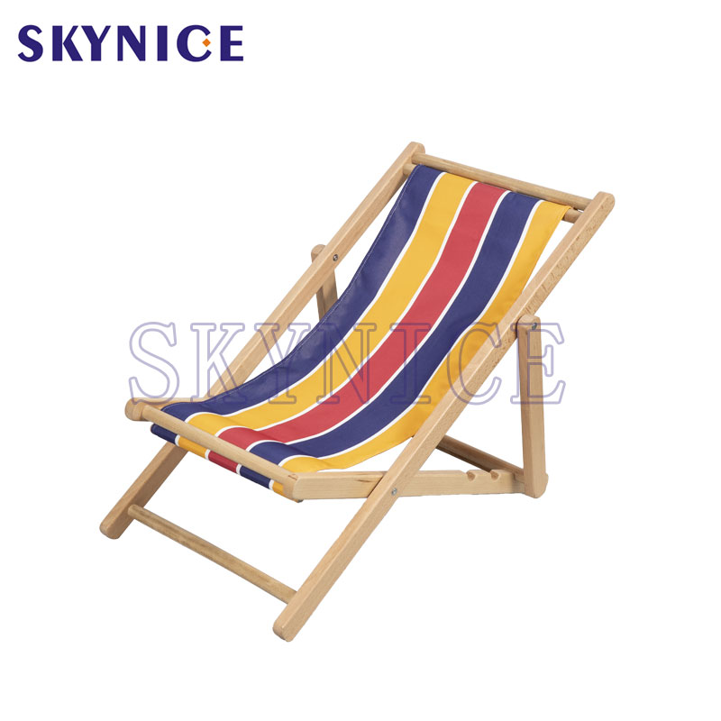 Chaise de plage pliante en bois pour enfants