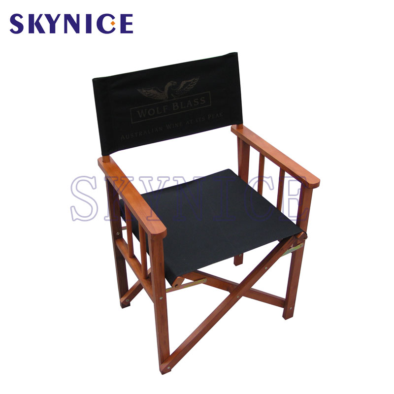 Chaise de directeur pliante en bois avec siège portable pliable d'accoudoir