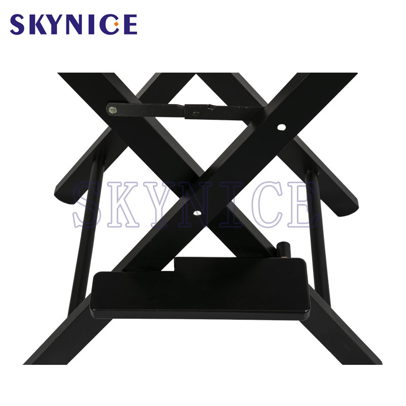 Chaise de directeur pliante en bois durable noire de barre