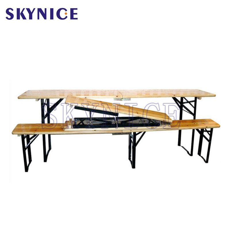 Ensemble de table et de chaises en bois de meubles de bière en bois de pin