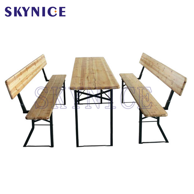 Ensemble de table et banc de bière en bois pliable allemand