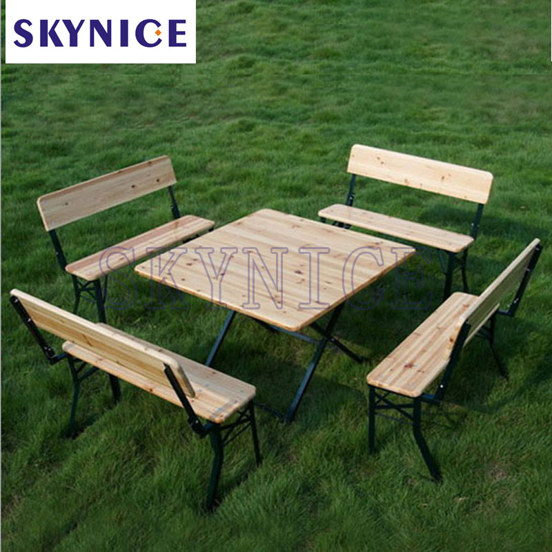 Ensemble de table et banc de bière en bois pliable allemand