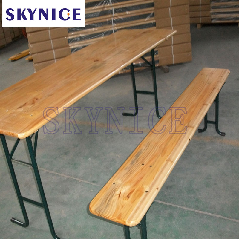 Table pliante en bois pour banc allemand