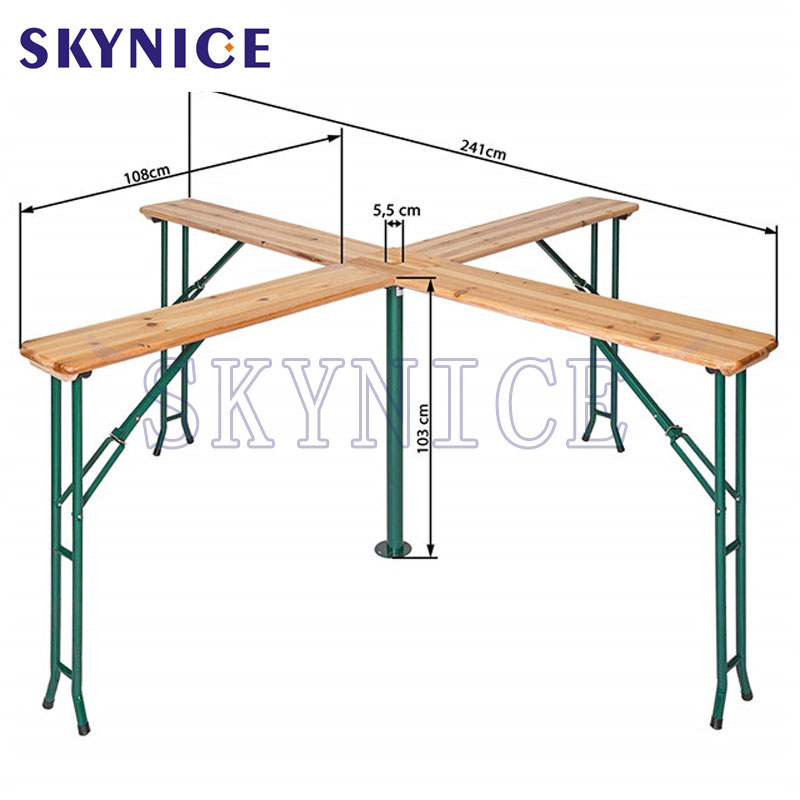 Table à bière en bois pour fête en plein air