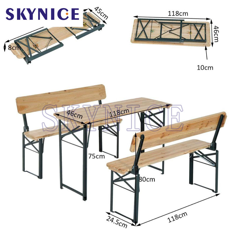 Table à bière en bois pliante utilisée dans la salle à manger