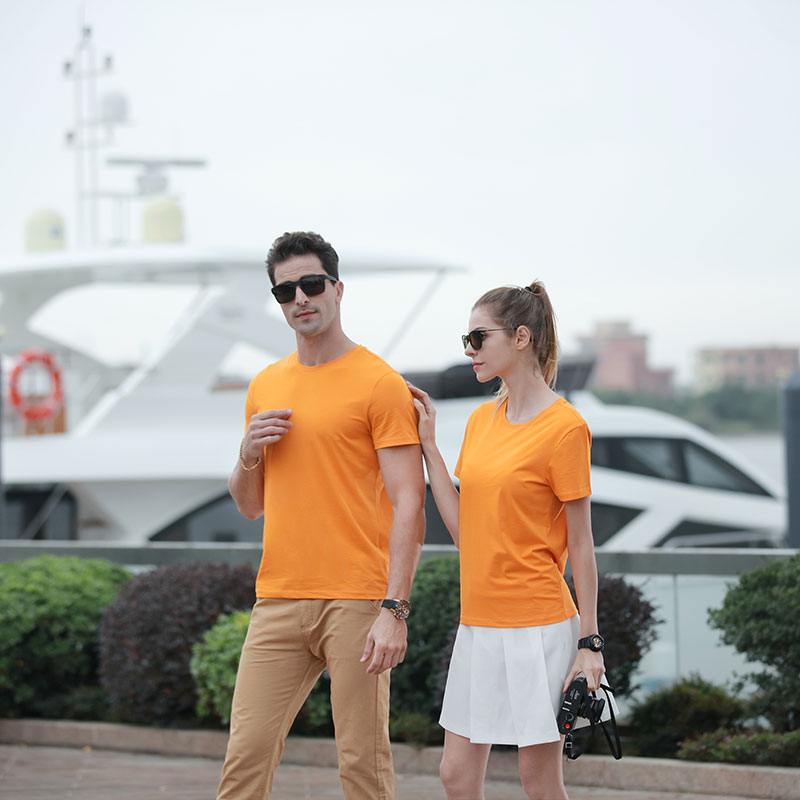 # M8001-T-shirt ras du cou en coton à manches courtes