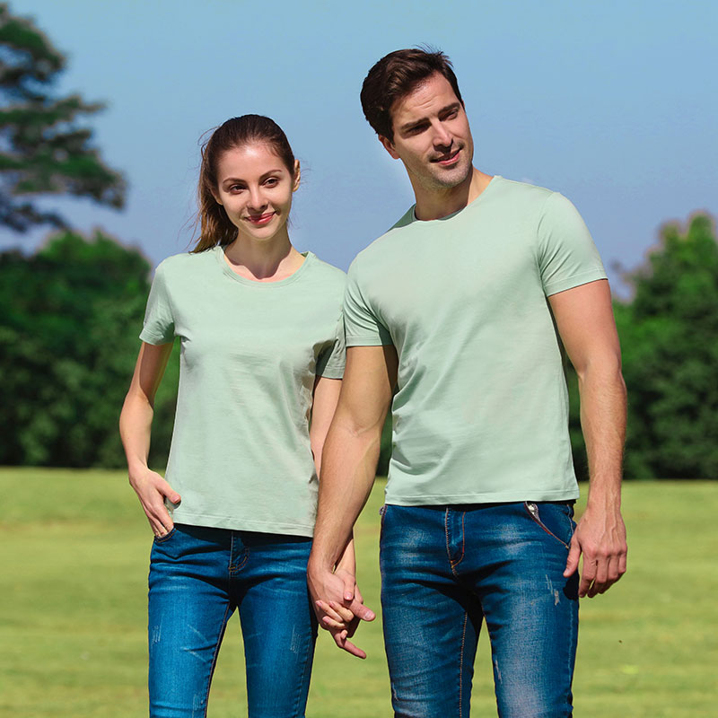 # M8002-T-shirt ras du cou en coton à manches courtes