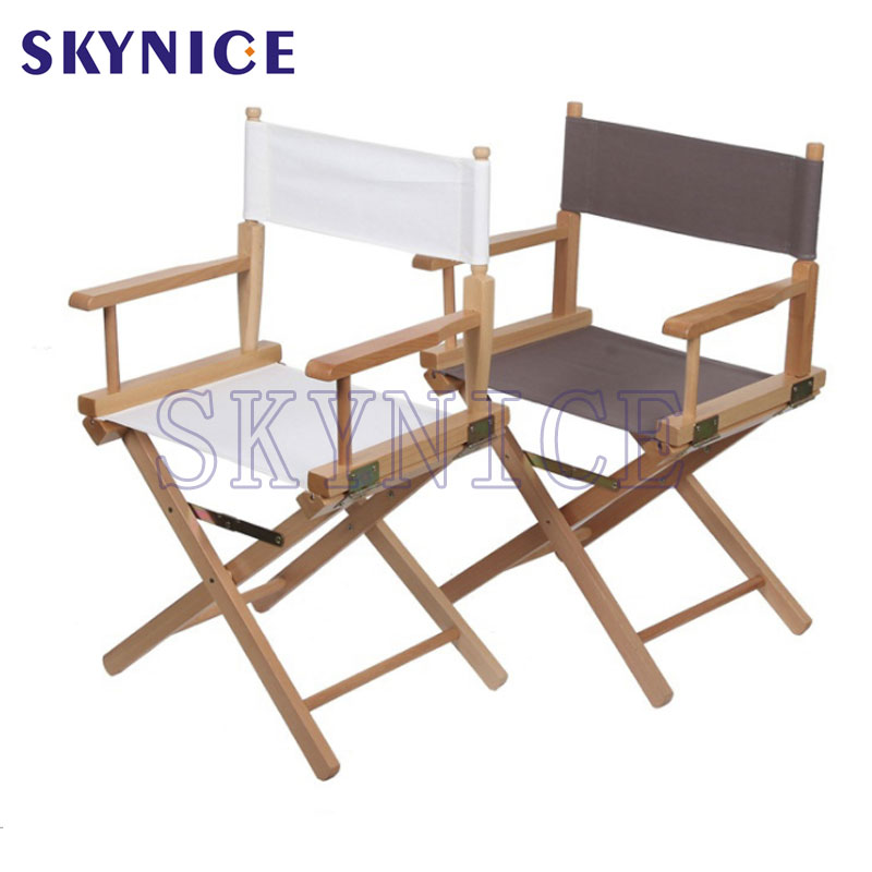 Chaise de directeur en bois de tissu de siège de tissu d'Oxford de 100% polyester