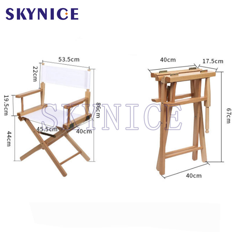 Chaise de directeur en bois de tissu de siège de tissu d'Oxford de 100% polyester