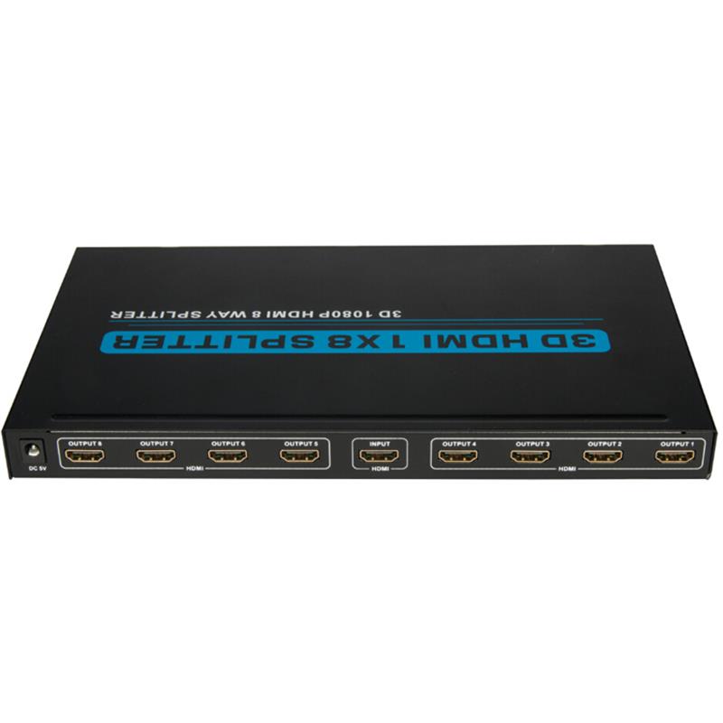 8 ports HDMI 1x8 Splitter Support 3D Full HD 1080P