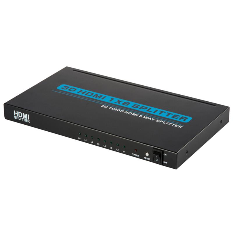 8 ports HDMI 1x8 Splitter Support 3D Full HD 1080P