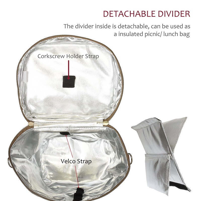 SGC31 Portable 4 bouteilles de transporteur de vin sac fourre-tout Étanche En Aluminium En Aluminium Isolé Fourre-Tout Pique-Nique Déjeuner Sac En Plein Air Protecteur De Vin Refroidisseur Sacs pour Bouteilles