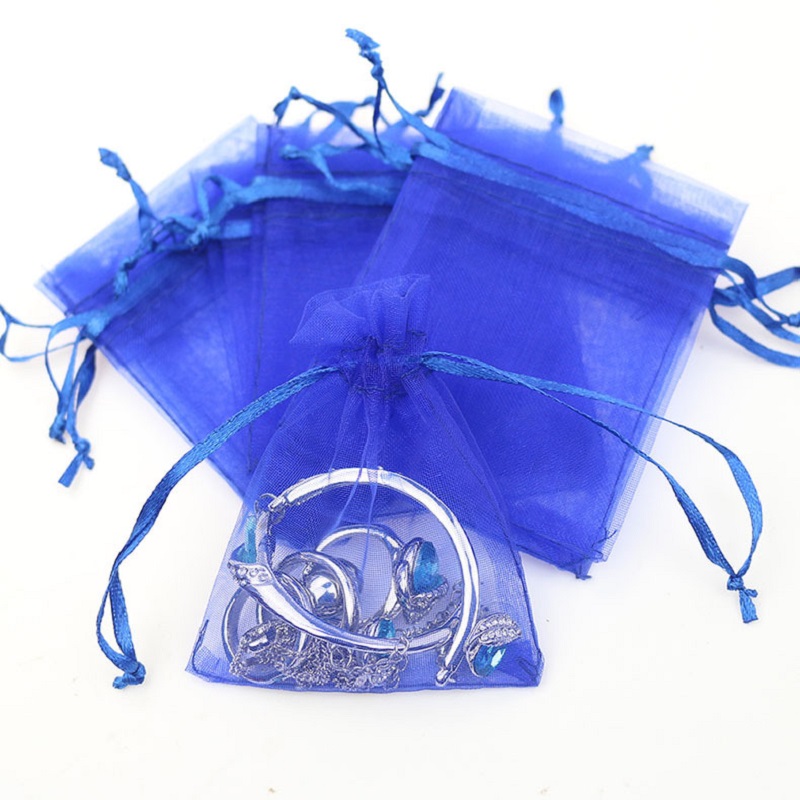 SGS47 Personnalisé Logo Pas Cher Petit Organza De Stockage Cadeau Pochette Sac À Cordon Bijoux Emballage Organza Sacs pour Bracelet Perles Cadeau Pochette