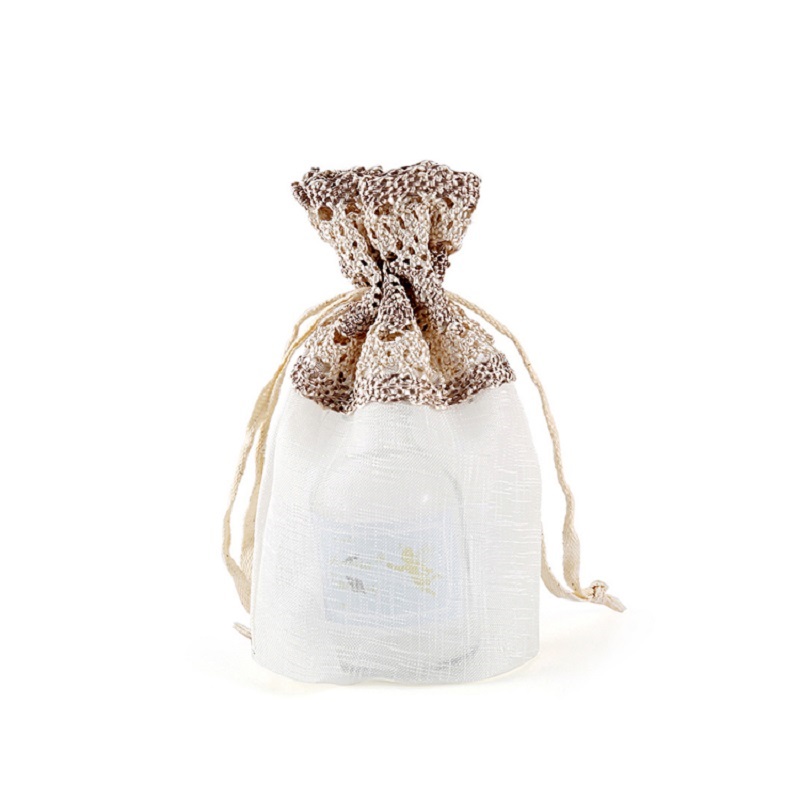 SGS55 Mini Sacs De Cadeau De Mariage Bijoux Bonbons Emballage Sac À Cordon Pochette Sacs Transparents Logo Personnalisé