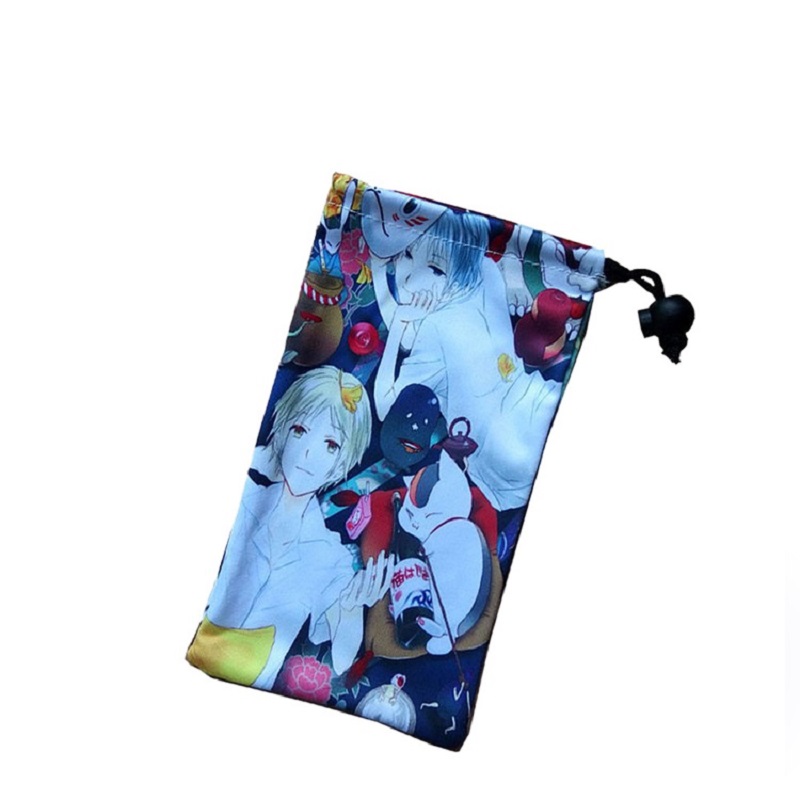 SGS60 Personnalisé Imprimé Grand Cordon Noir Cordon Velours Tissu Chaussure Poussière Sac pour Cadeaux