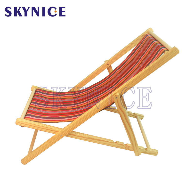 Chaise de plage pliable en bois pour l'extérieur