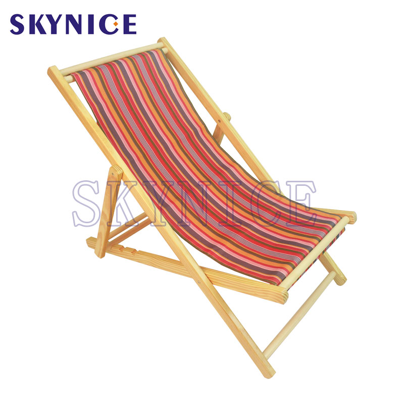 Chaise de plage pliable en bois pour l'extérieur